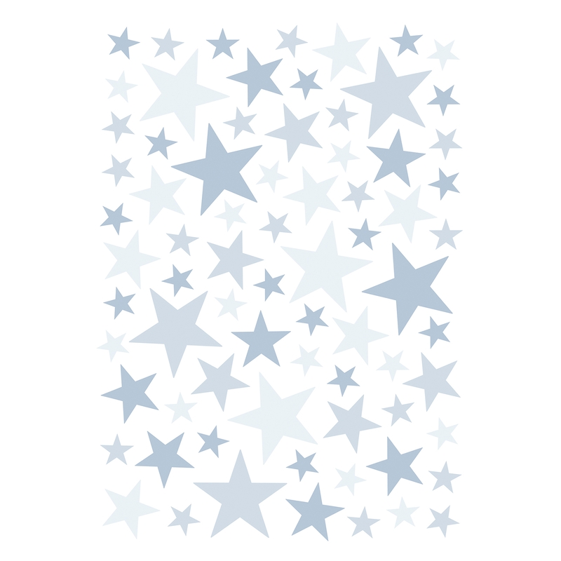 Wandsticker 'Basic Sterne' hellblau 74-tlg.