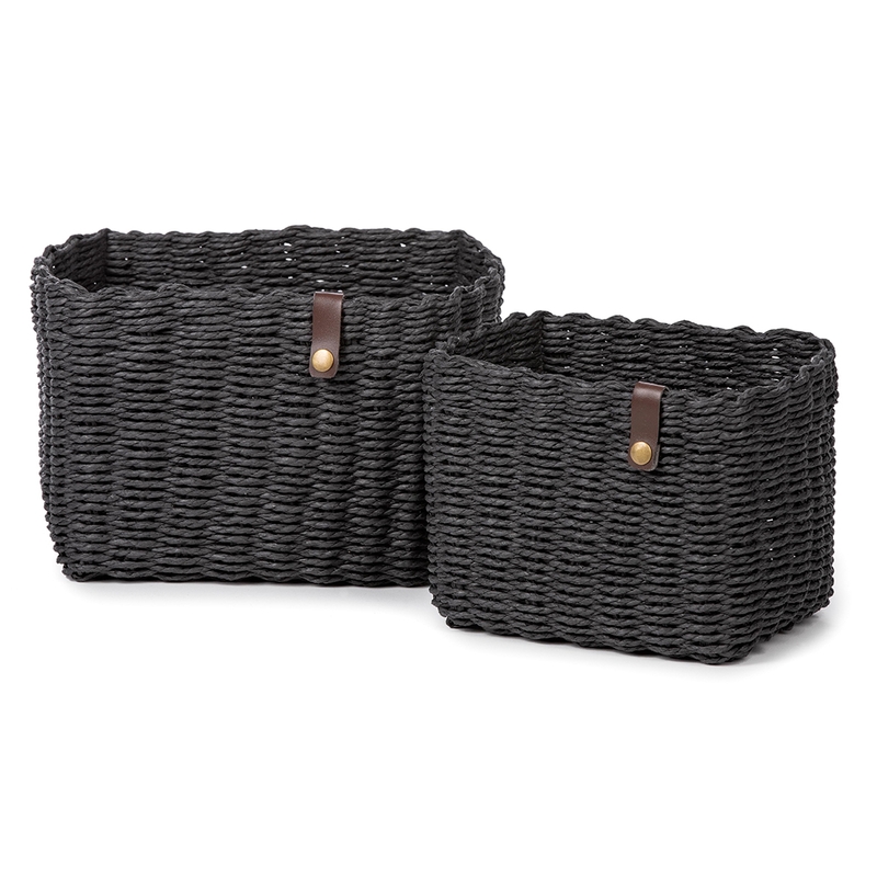Aufbewahrungskörbe 'Nouk' schwarz 2er Set