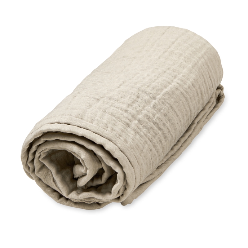 Bio Musselindecke beige 100x100cm