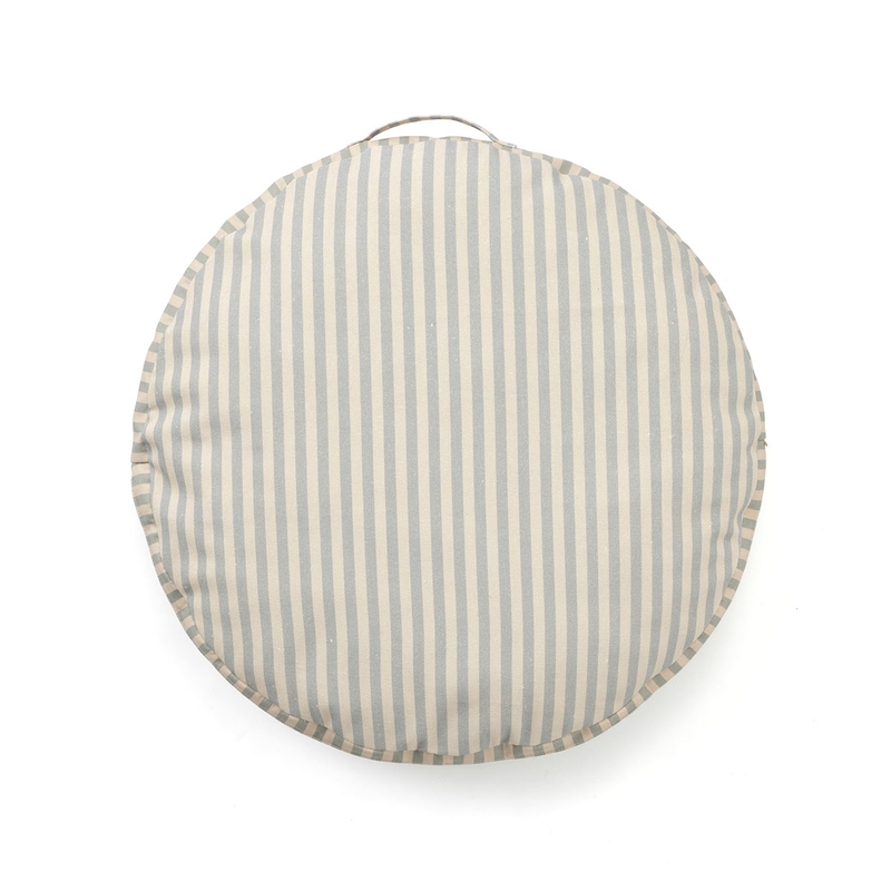 Boden Sitzkissen mit Griff Streifen blau Ø 60cm