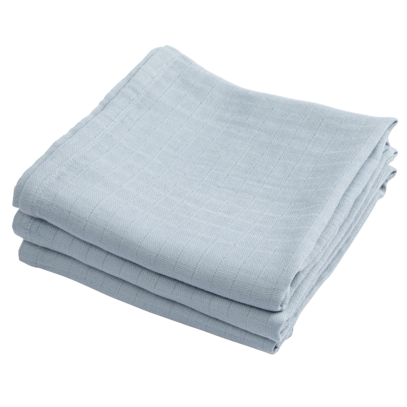 Mulltücher 3er Set powder blue 75x75cm