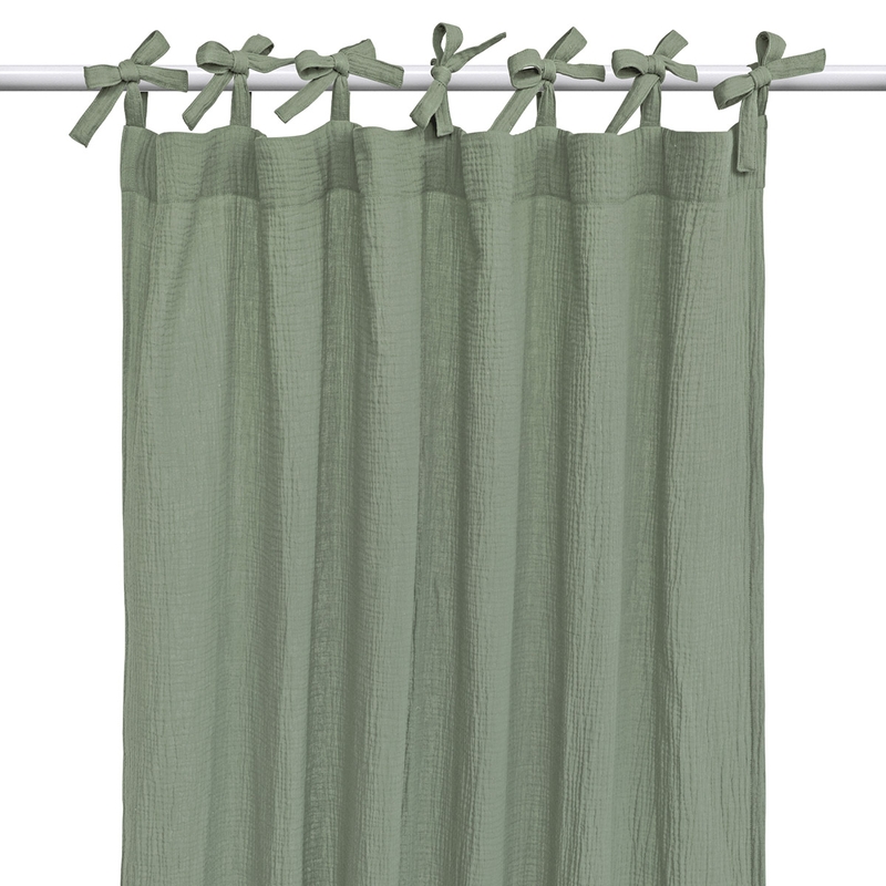 Vorhang Musselin khaki H 220cm handmade