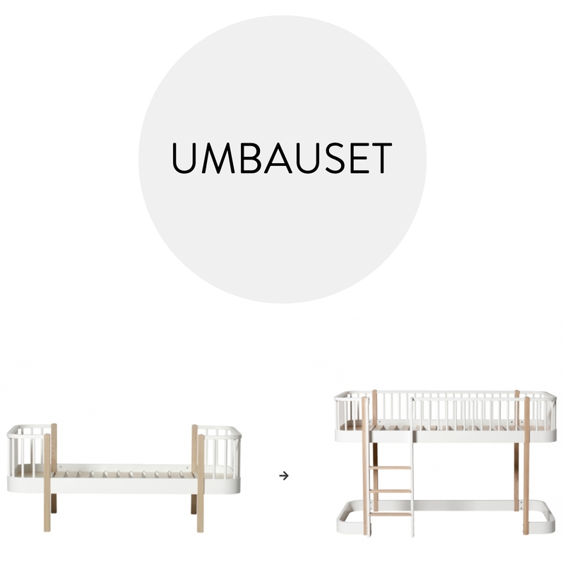 Umbauset &#039;Wood&#039; - Einzelbett zum Halbhochbett Eiche/weiß