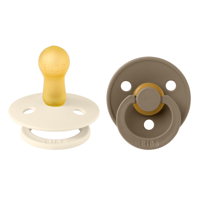Schnuller &#039;Colour&#039; rund creme/braun 0-6 M