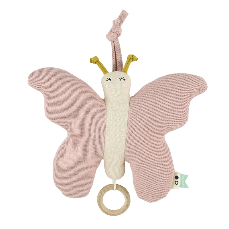 Baby Spieluhr &#039;Schmetterling&#039; aus Strick rosa