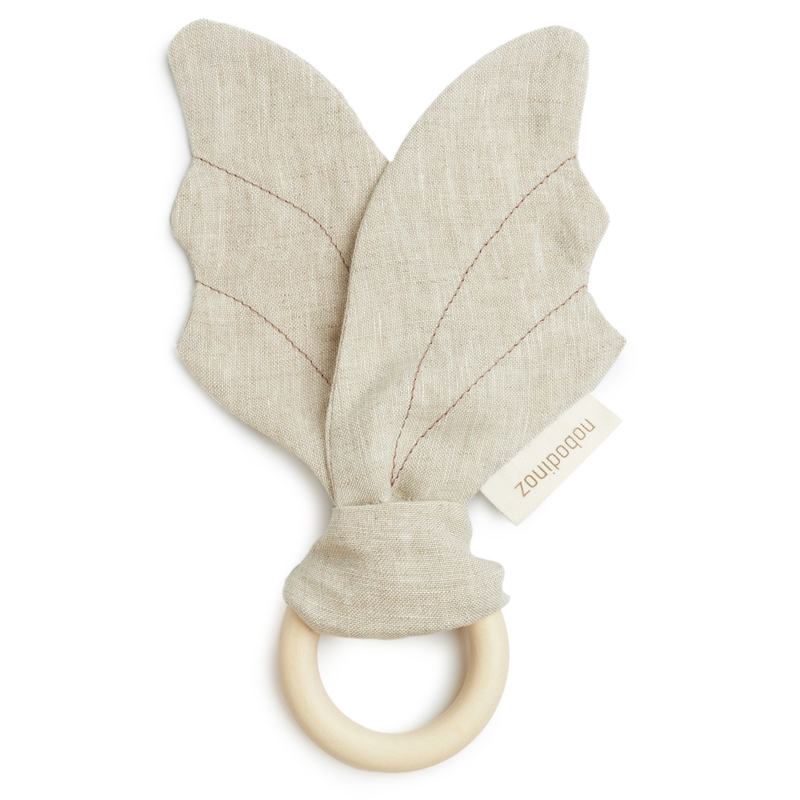 Greifling Holz/Leinen 'Wings' greige