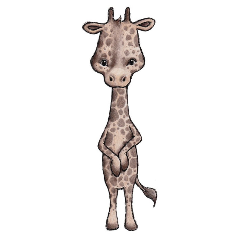 Tier-Wandsticker &#039;Giraffe&#039; handgezeichnet