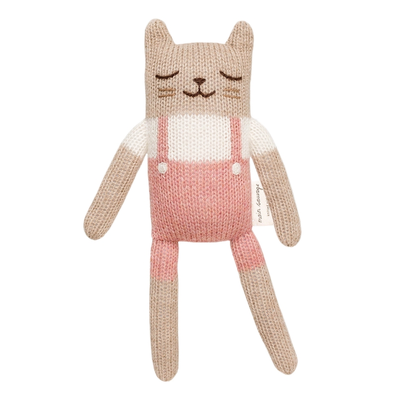 Kuscheltier 'Katze' Alpakawolle rosa