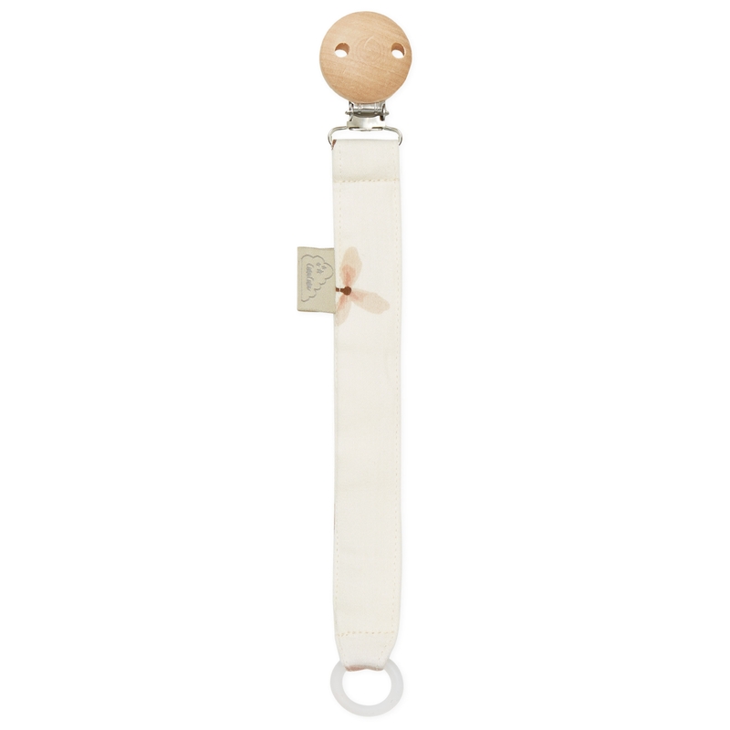 Bio Schnullerband 'Windflower' creme/rosa 20cm