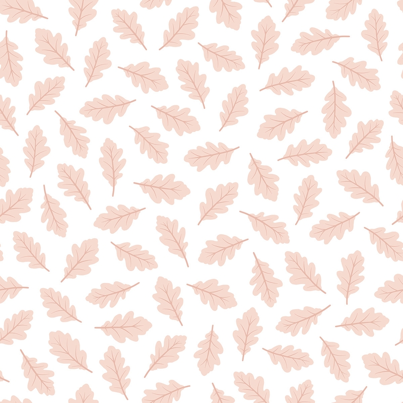 Vliestapete &#039;Oak Leaves&#039; rosa/weiß
