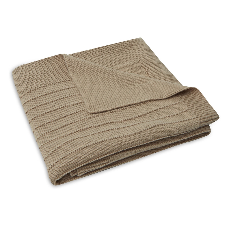 Bio Decke &#039;Pure Knit&#039; aus Strick braun 75x100cm