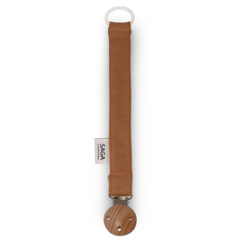 Bio Schnullerband 'Pala' Musselin cognac