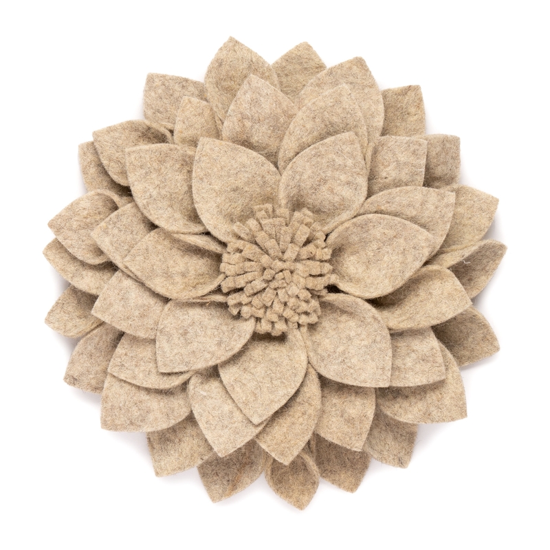 Wandblume aus Filz 'Kuba' beige 30cm