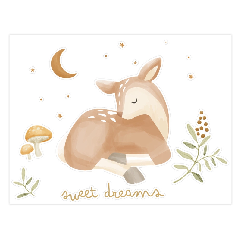 Wandsticker &#039;Sweet Dreams&#039; Reh beige 40cm
