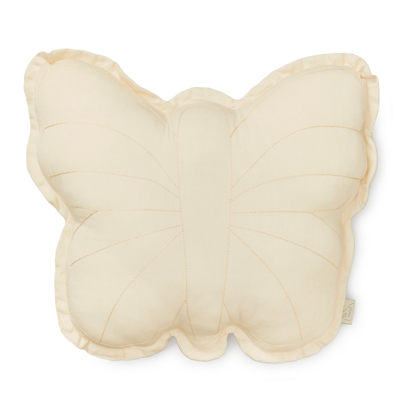 Bio Kissen &#039;Butterfly&#039; Baumwolle creme 27cm