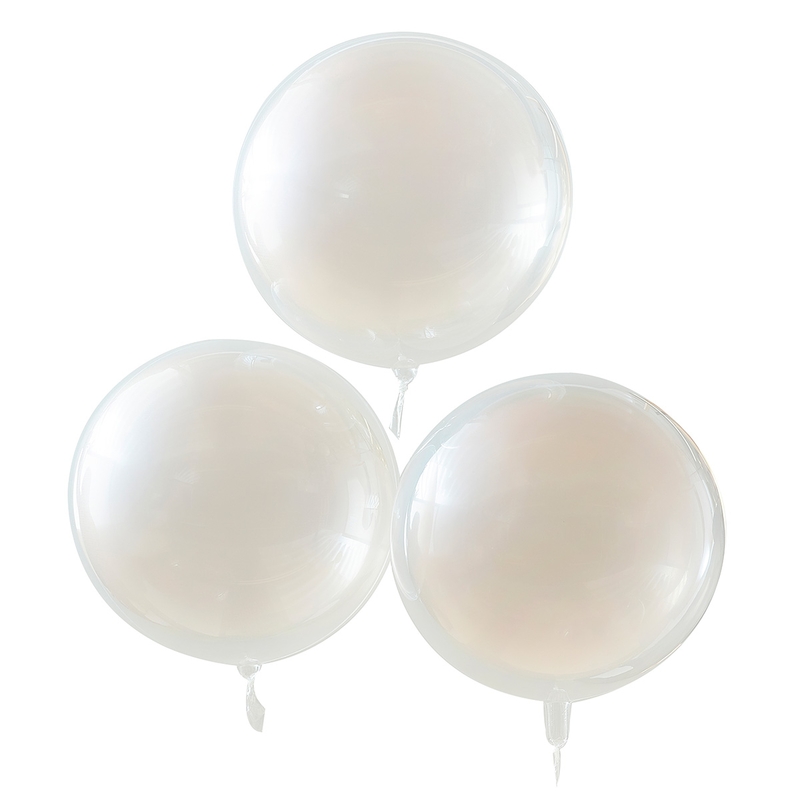 XL Luftballons creme/transparent 2-lagig 3 St. 55cm