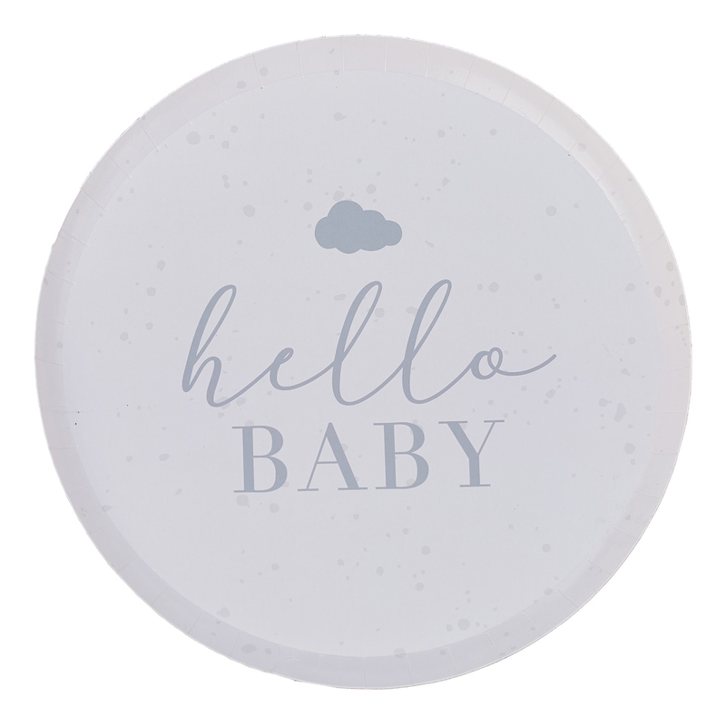 Pappteller &#039;Hello Baby&#039; creme 8 St.