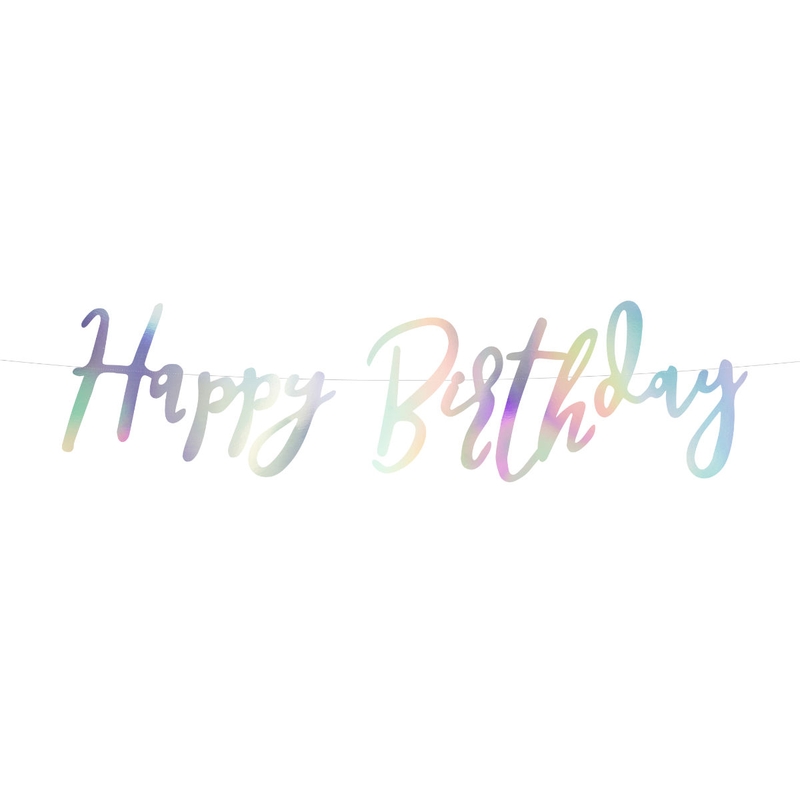 Partygirlande &#039;Happy Birthday&#039; schillernd 62cm