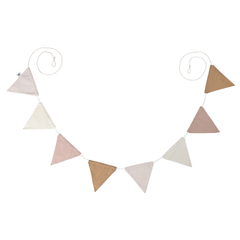 Bio Wimpelkette Baumwolle rosa/camel 250cm