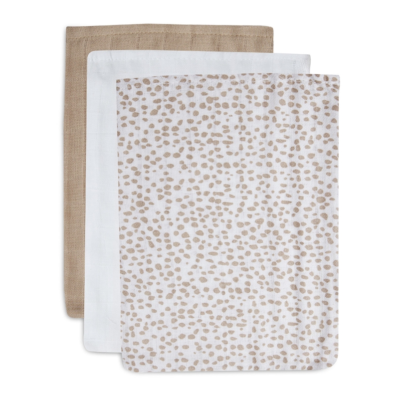 Waschlappen 'Dotted' braun 3er Set