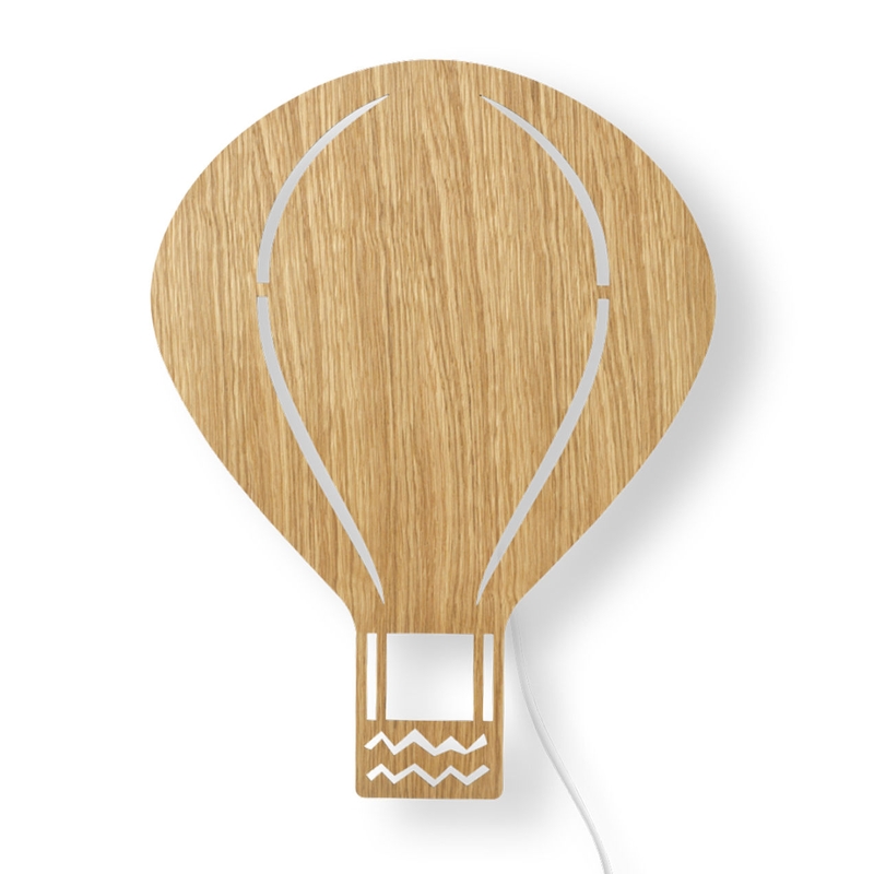 Wandlampe &#039;Heißluftballon&#039; Eiche geölt 34cm