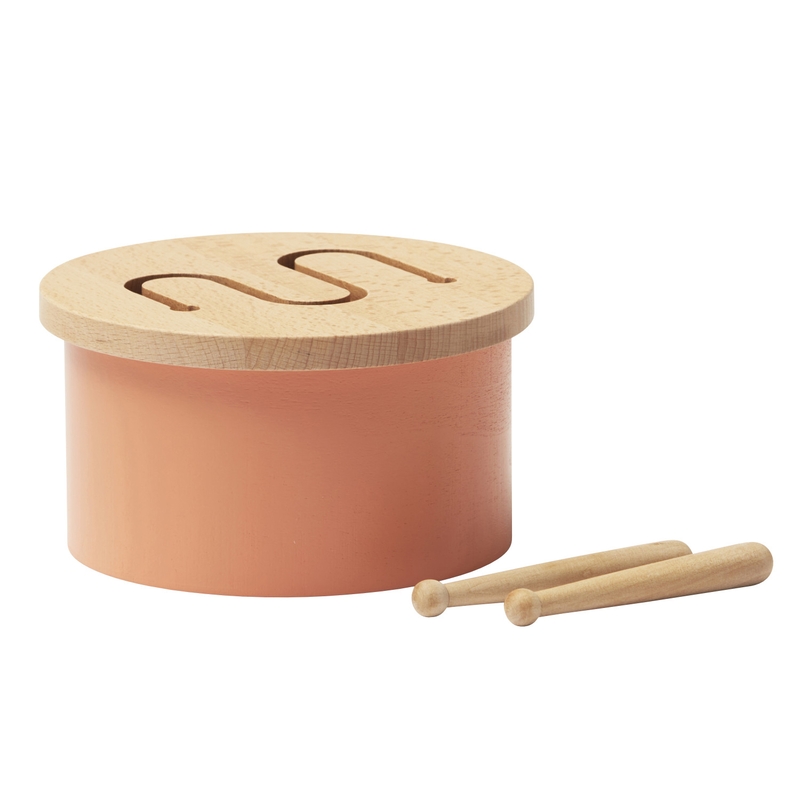 Kindertrommel Holz orange 16cm ab 18 Monaten