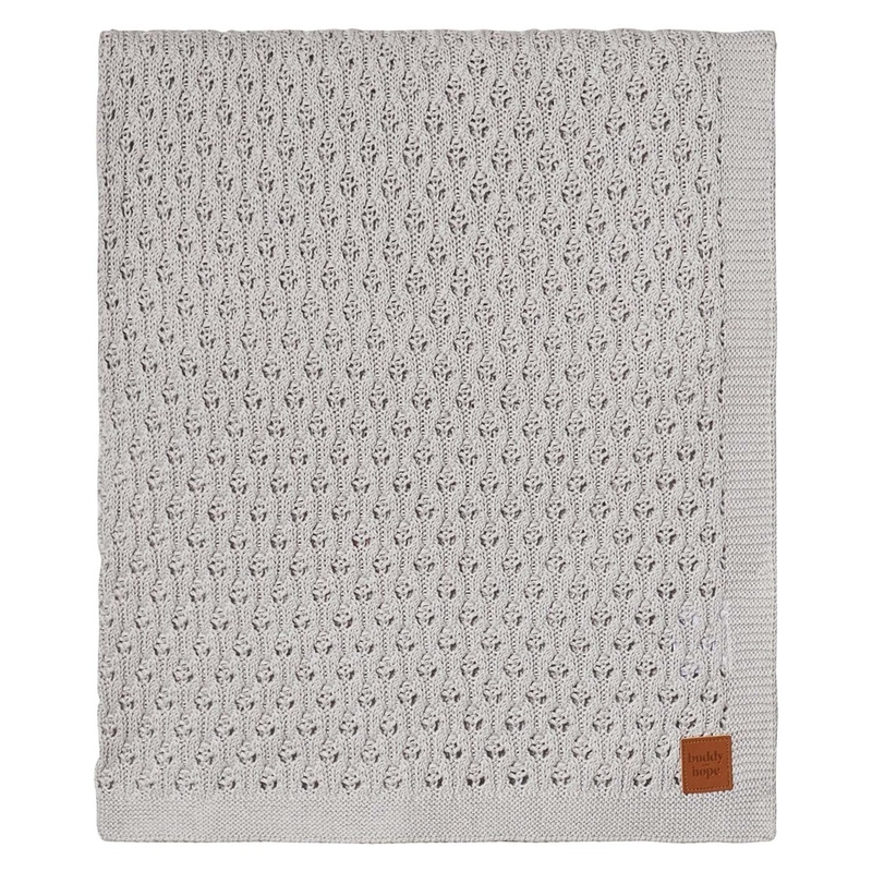 Babydecke aus Strick hellgrau 80x100cm