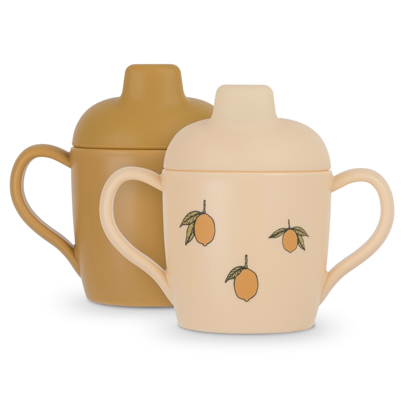 Schnabeltassen &#039;Lemon&#039; ocker/creme 2er Set