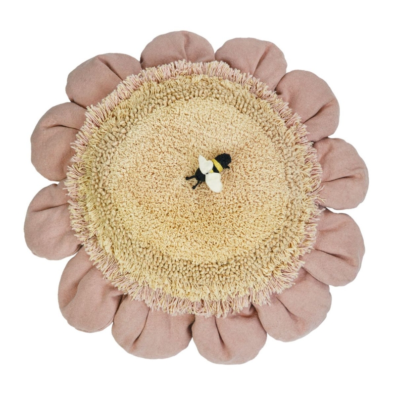Sitz- &amp; Spielkissen Blume &#039;Pink Daisy&#039; Baumwolle 70cm