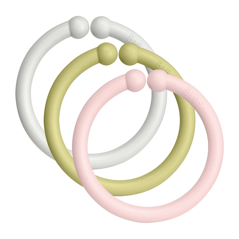 Spielringe &#039;Loops&#039; hellgrau/grün/rosa 12er Set
