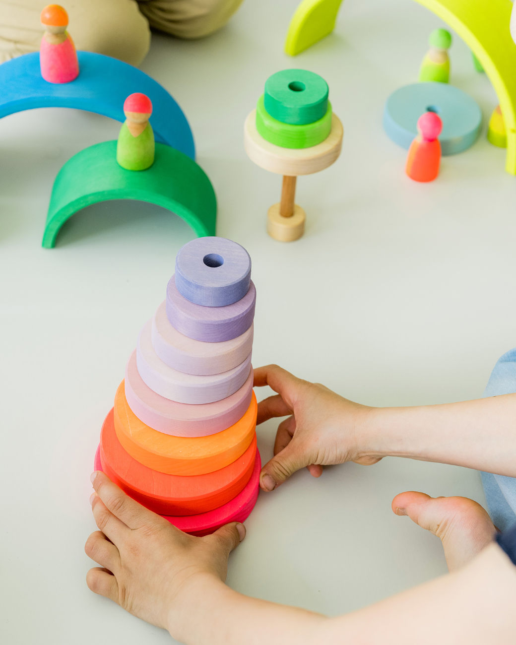 Holz Kinder-Spielzeug Stapelturm ab 3 Jahren;