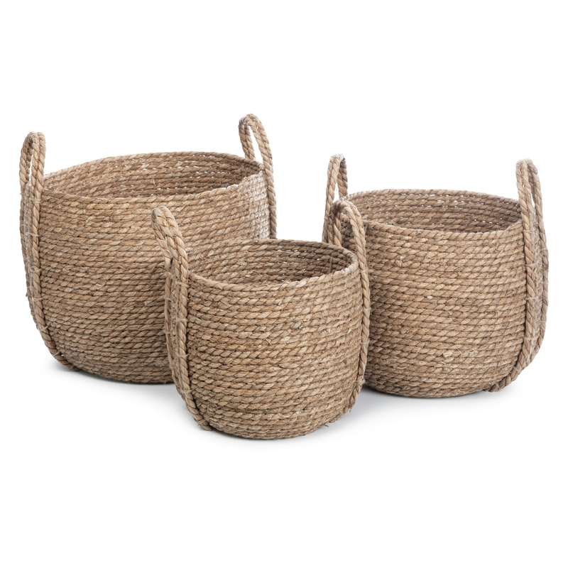 Weidenkörbe mit Griffen 3er Set 40/35/30cm