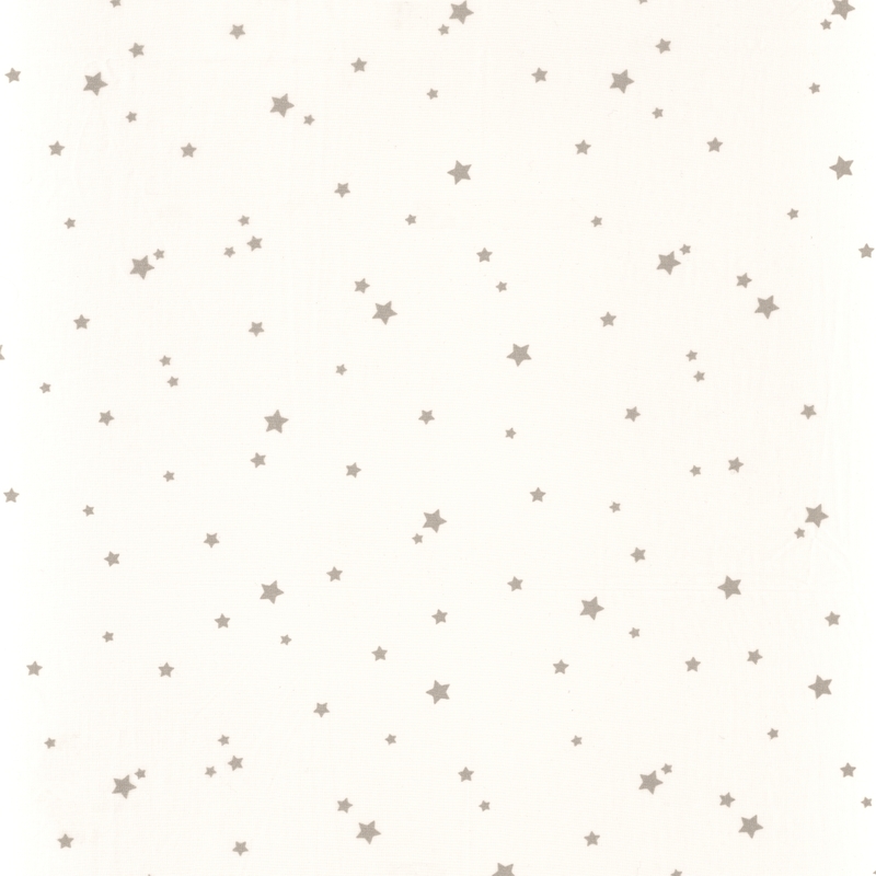 Stoff Sterne weiß/silber transparent 296cm