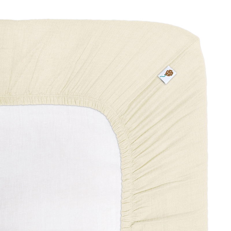 Bio Kinderbettlaken Musselin creme 70x140cm
