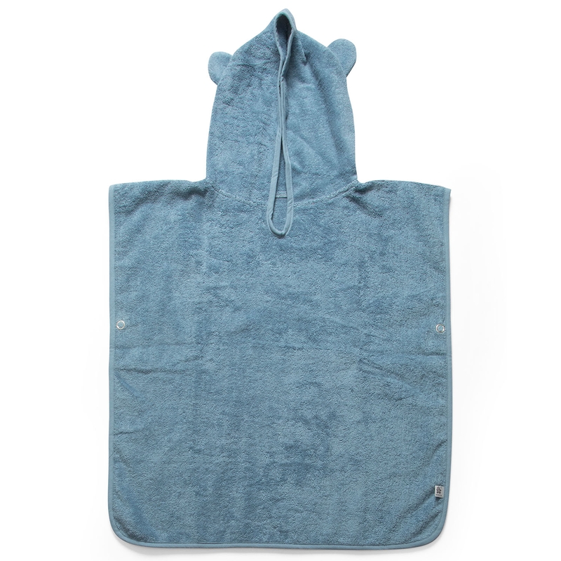 Kinder Poncho 'Bär' Frottee powder blue