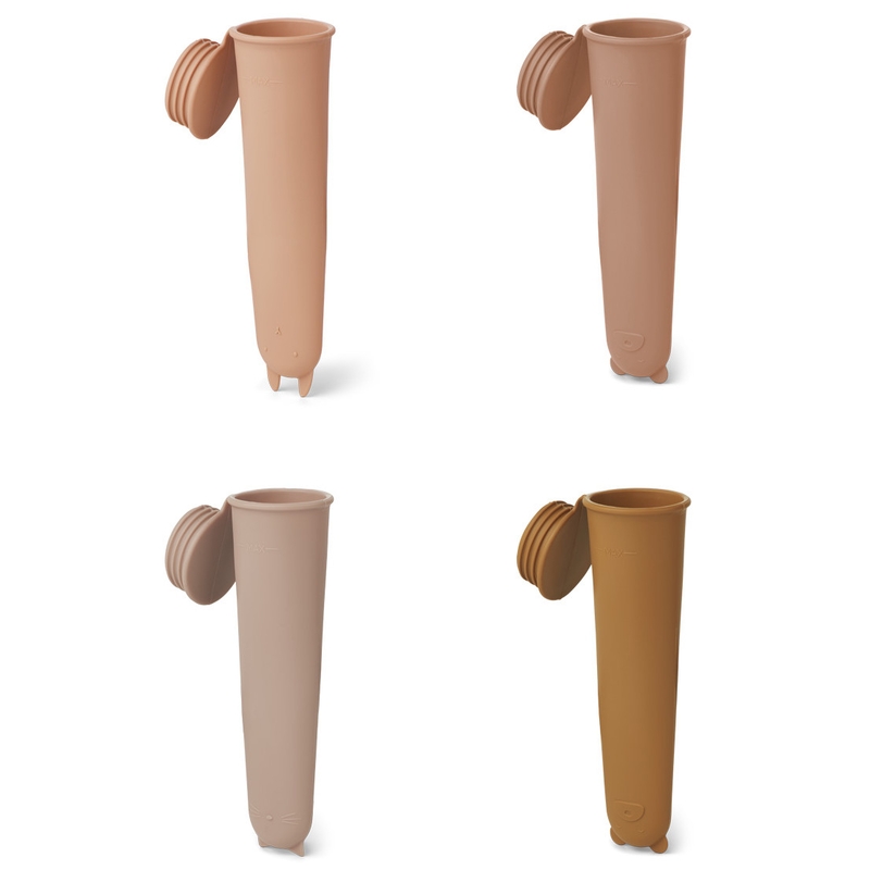 Eisformen aus Silikon 4er Set rosa/camel