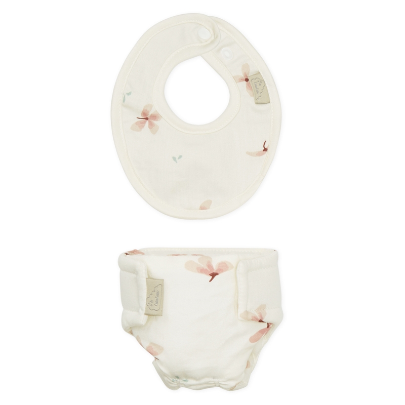 Puppenlätzchen & Windel 'Windflower' creme