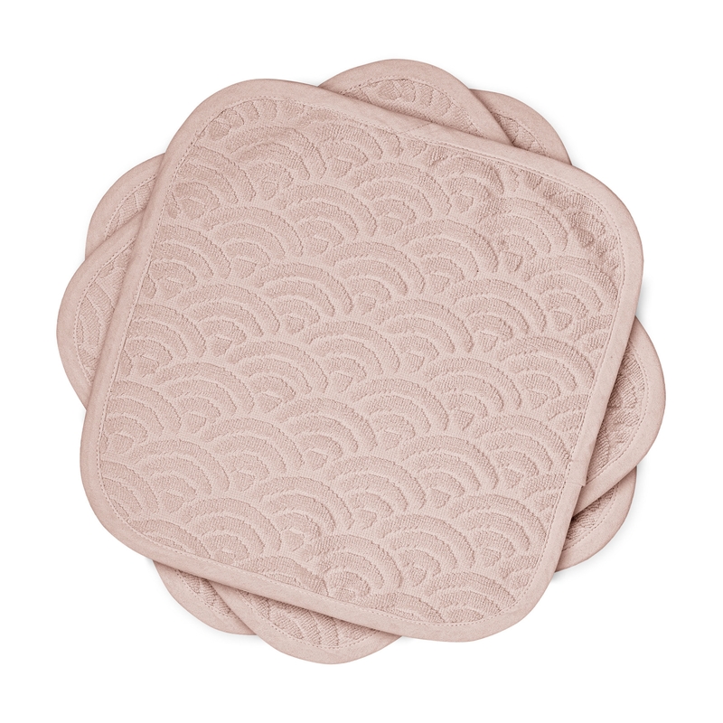 Bio Waschlappen 'Wave' altrosa 3er Set