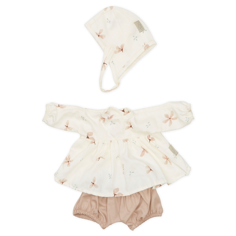 Puppenkleidung Baumwolle &#039;Windflower&#039; creme 3-tlg.