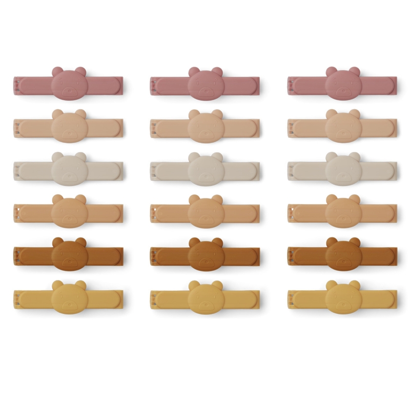 Frischhalteclips &#039;Bear&#039; rose mix 18-tlg.