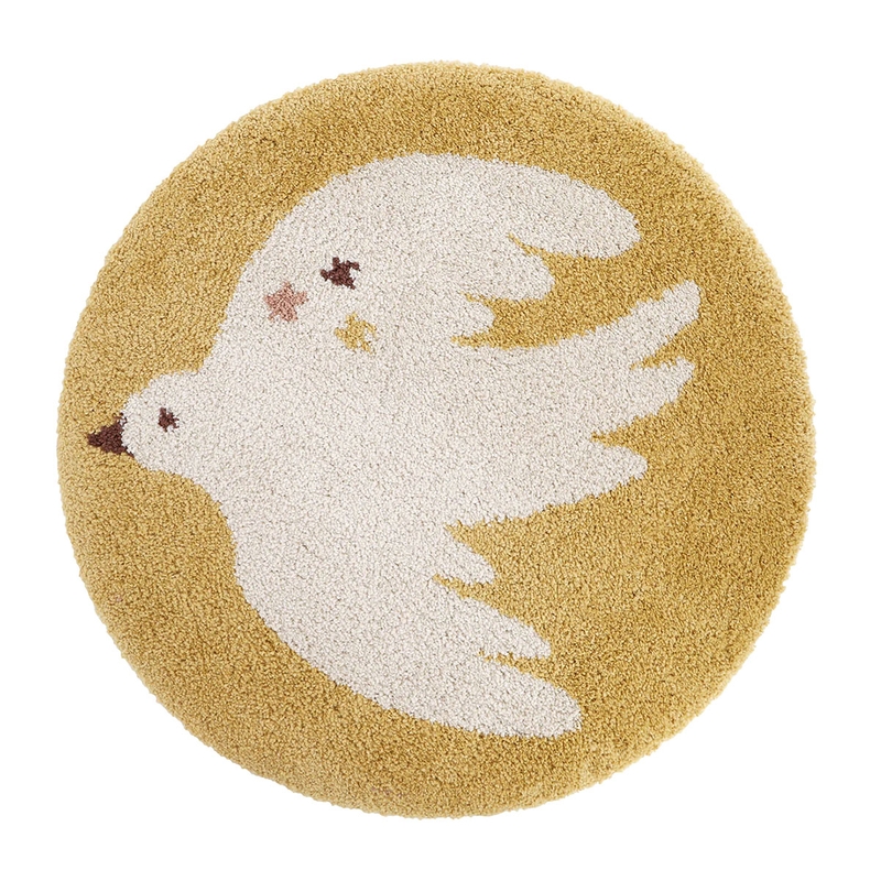Kinderteppich &#039;Vogel Andino&#039; rund honig 120cm