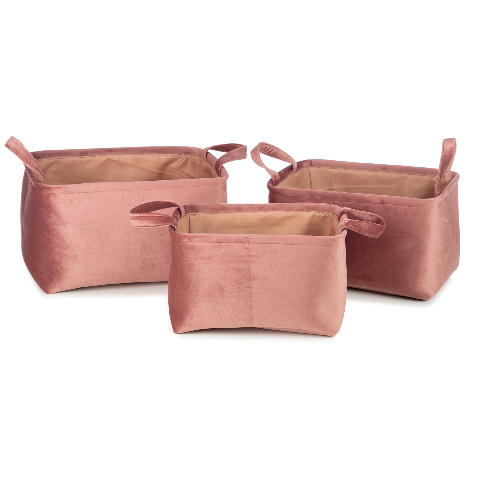 Kidsdepot Aufbewahrungskörbe 'Billie' Samt altrosa online kaufen