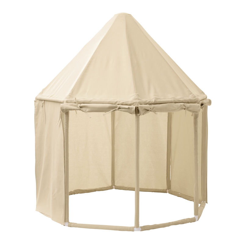 Pavillon aus Holz &amp; Stoff beige 122cm