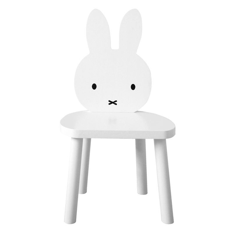 Miffy Stuhl aus Massivholz weiß handmade