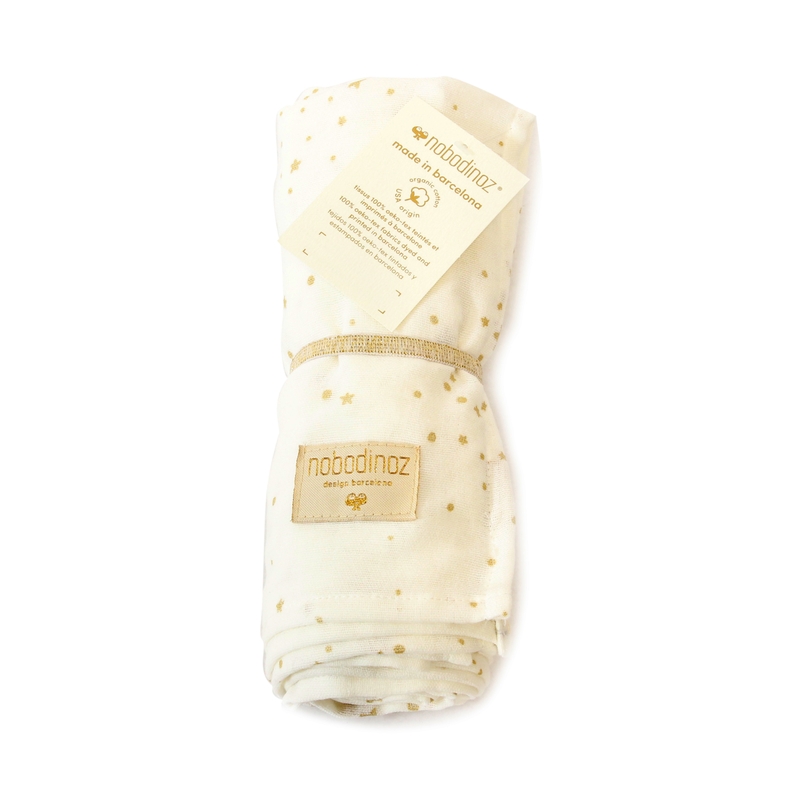 Pucktuch 'Gold Stella' creme 100x120cm