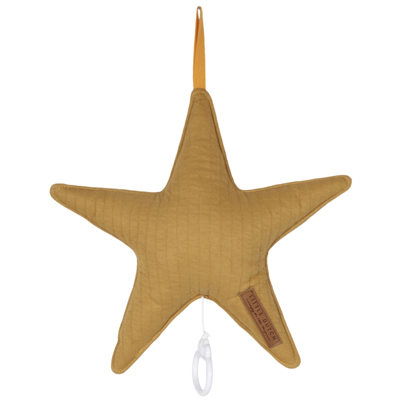 Spieluhr Stern 'Pure' Jersey senfgelb ca. 27cm