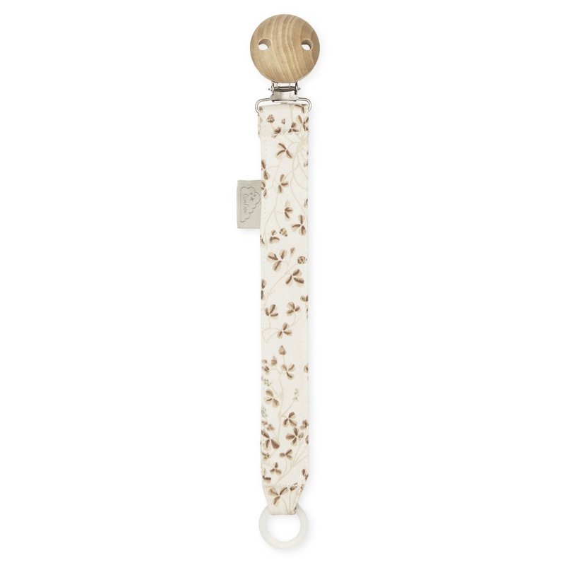 Bio Schnullerband 'Lierre' creme/taupe 22cm