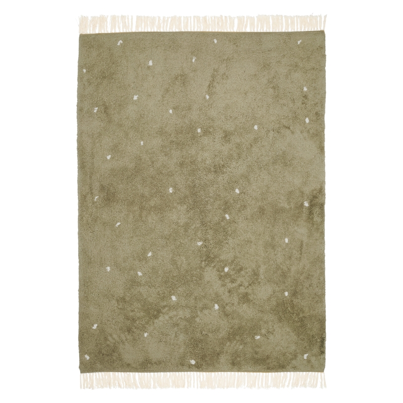 Teppich &#039;Dot&#039; olivgrün 120x170cm waschbar
