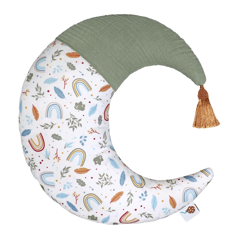 Bio Kissen &#039;Regenbogen-Mond&#039; khaki 40cm