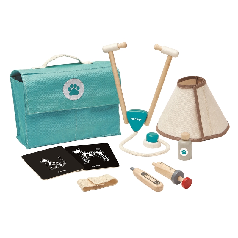 Tierarzt-Tasche mit Holzspielzeug ab 3 Jahren